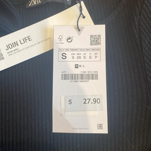 Zara black knit off the shoulder top - Picture 5 of 6